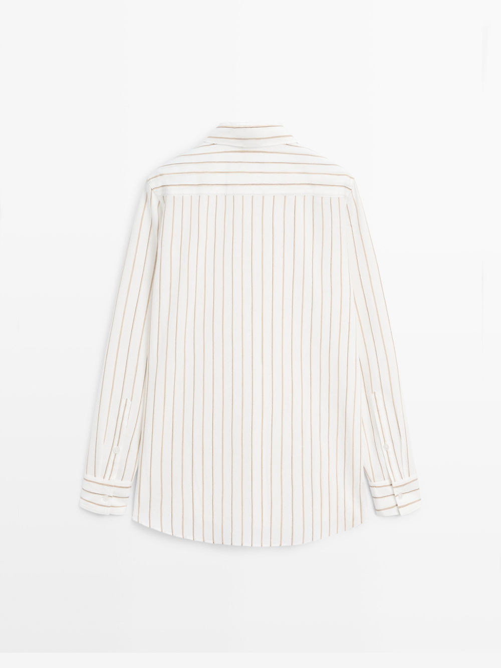 Massimo Dutti Трехцветная рубашка из струящейся ткани в полоску, белый