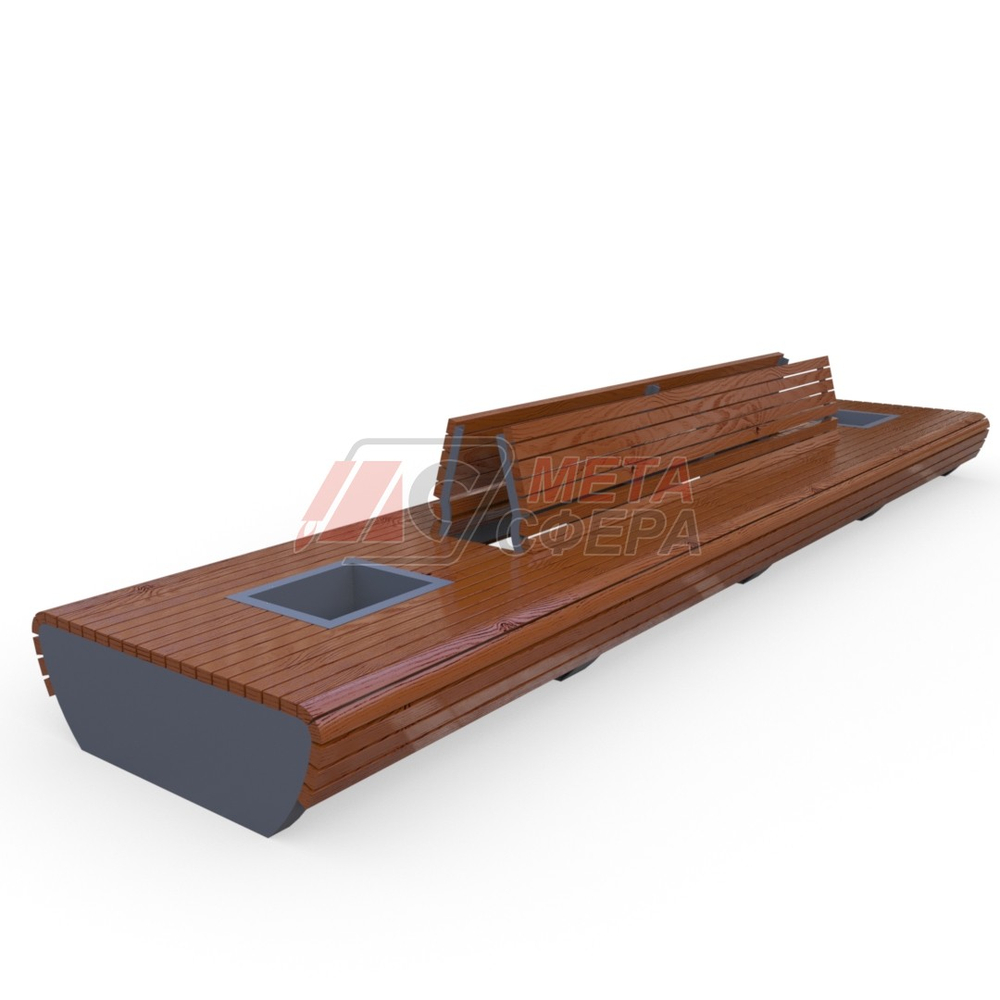 Скамья с 2-мя вазонами Nesso