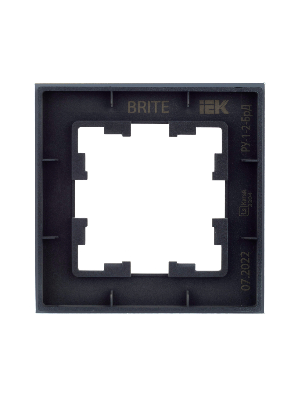 BRITE Рамка 1 -местная РУ-1-2-БрД стекло дымчатый IEK