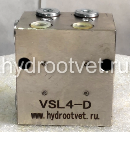 VSL4-D - Питатель для двухлинейных систем смазки с рабочим давлением 400 бар, количество выходов 4, максимальная доза 5 мл/цикл, с фиксированным винтом