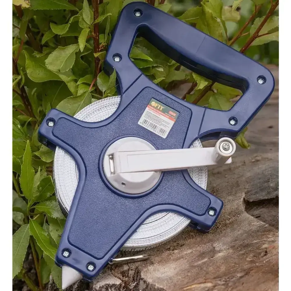 FIT Рулетка землемерная 50 м фибергласовая геодезическая лента для измерения больших длин