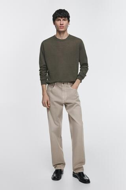 Massimo Dutti Джинсы свободного кроя, бледно-зеленый