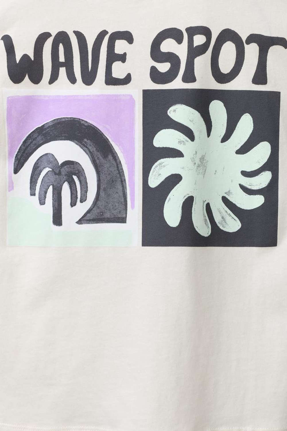 ZARA ФУТБОЛКА С ПРИНТОМ «ПАЛЬМА И СОЛНЦЕ», ЦВЕТ СЛОНОВОЙ КОСТИ