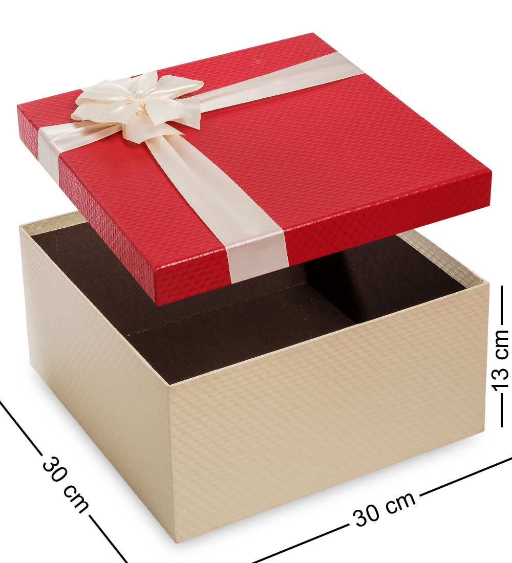 WG-51/4-B Коробка подарочная «Квадрат» цв.беж/красн.