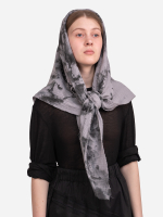 Платок муслиновый "Правда". Серый