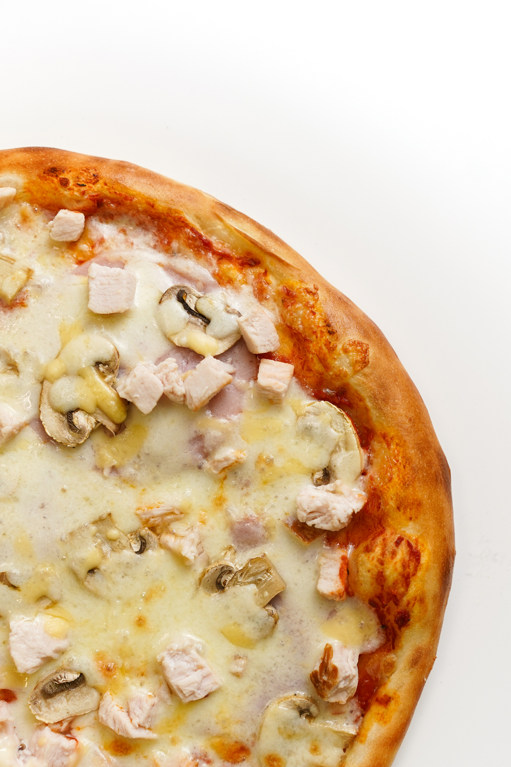 Пицца с курицей и грибами