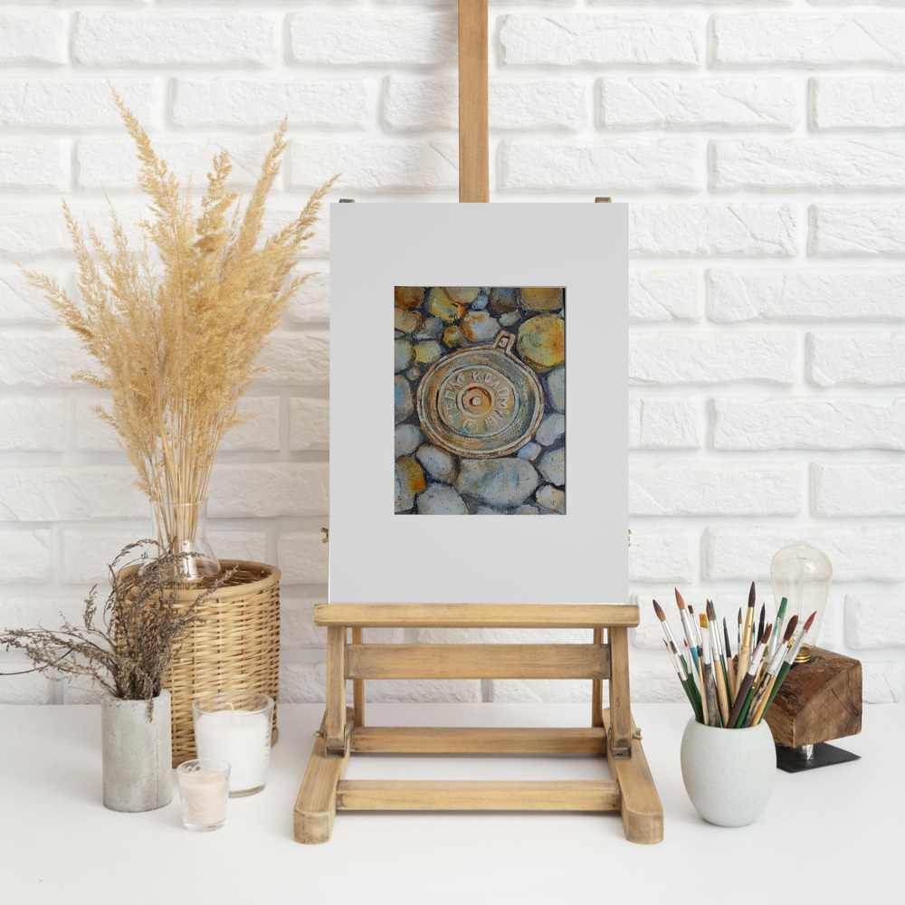 Картина авторская акварельная в паспарту 21х30 см на стену для интерьера "Тепло Коломны"