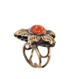 AM-2420 Кольцо «Астра» (латунь, янтарь)
