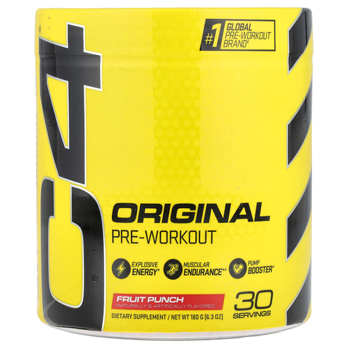 C4 / Cellucor, C4® Original, предтренировочный комплекс, со вкусом фруктового пунша, 180 г (6,3 унции)