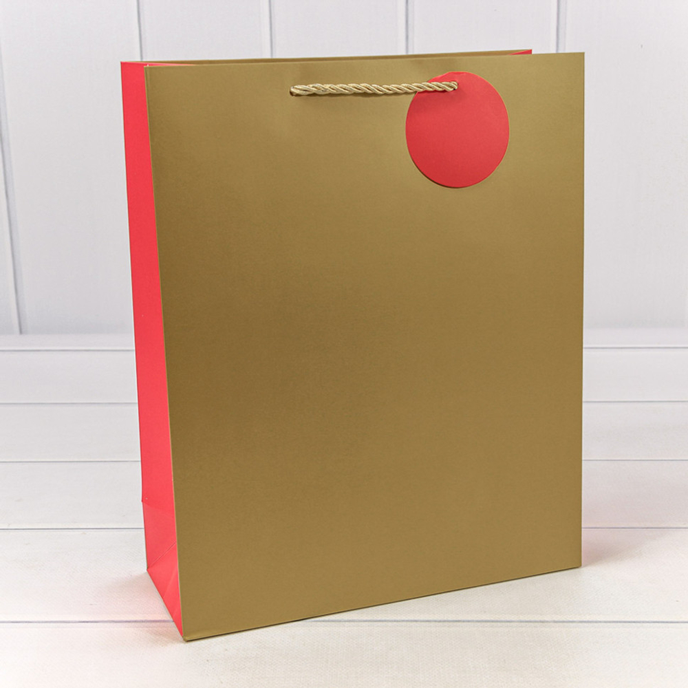 Пакет подарочный 26х32х10см Премиум (Золотой)