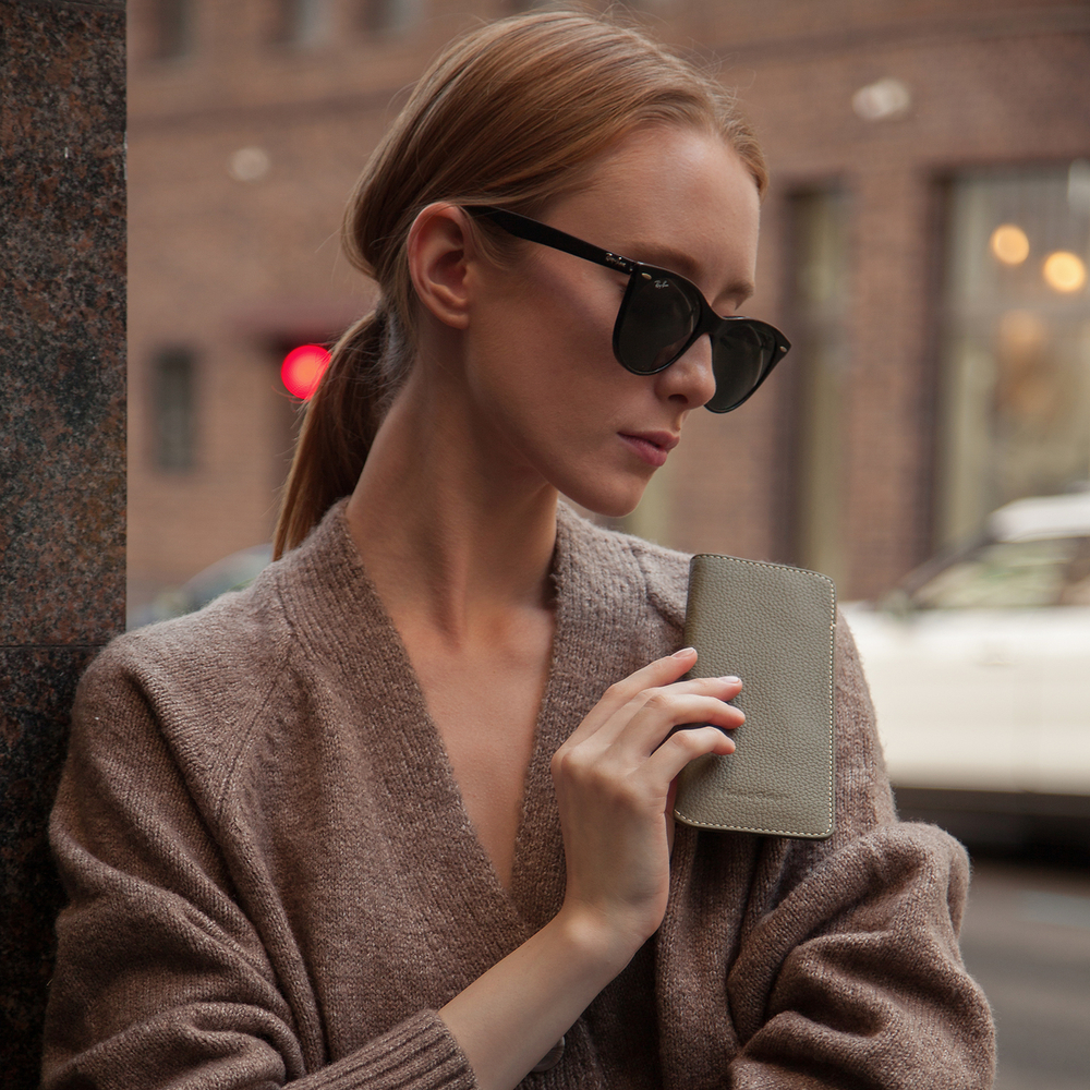 Футляр для очков Lunette из кожи теленка, зеленого цвета