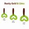 Твистер Helios Credo Double Tail 1,96"/5 см Rusty Gold & Lime 10шт. (HS-27-017)