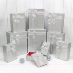 Коробка 34х26х15.3 см Набор 10 шт "Блеск" (Серебряный)