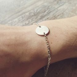 Серебряный браслет цепочка с гравировкой на заказ