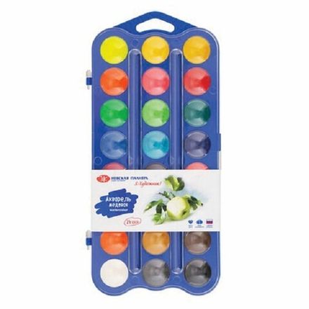 Краски акварельные 24цв. Невская Палитра Я - Художник!, медовые, без кисти, пластиковая коробка