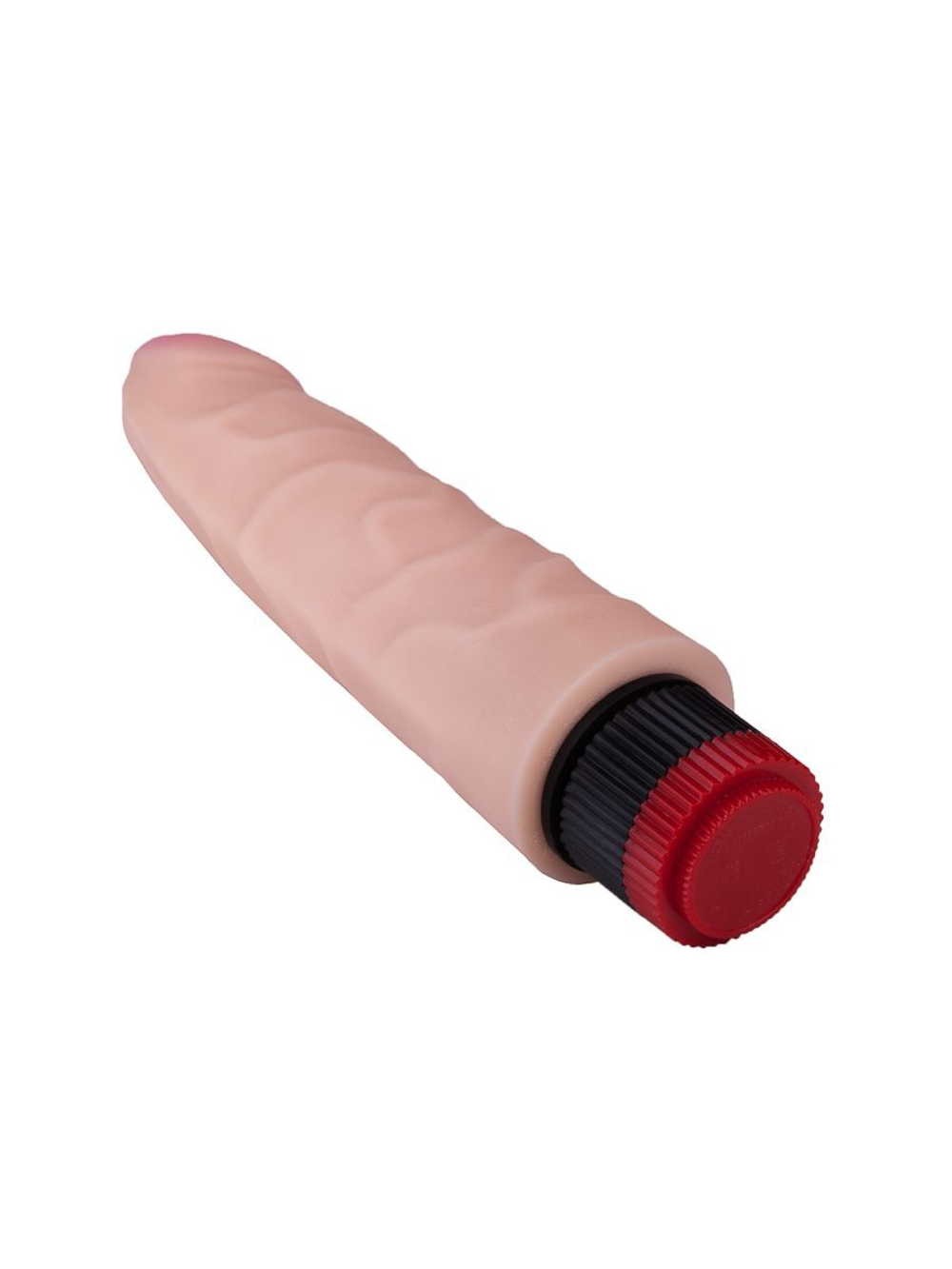 Вибромассажёр-реалистик с розовой головкой - 20,2 см. (Цвет: телесный)
