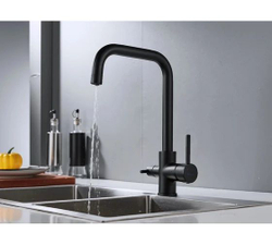 Смеситель для кухни с подключением фильтра питьевой воды, чёрный, S228H, SHEVANIK