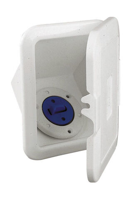 Горловина заливная для бензина в боксе под шланг 38 мм с крышкой, пластик