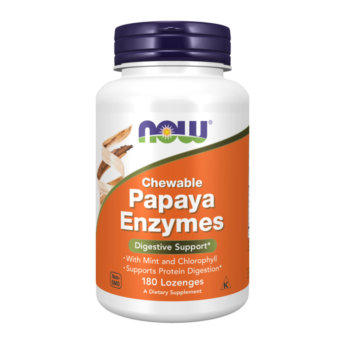 Жевательные пастилки с ферментами папайи, Papaya Enzymes, Now Foods, 180 жевательных пастилок