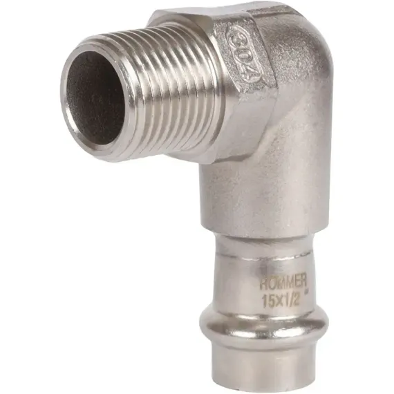 Угол ROMMER ВПр-НР 15х1/2&quot; нержавеющая сталь 37984