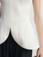 Молочный корсетный топ из атласа "Muse Blanc"