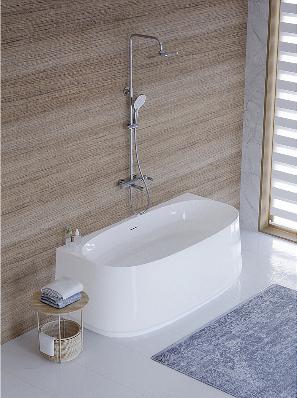 Акриловая ванна Cezares LUX 170х80 CZR-LUX-WALL-170-80-58 белая