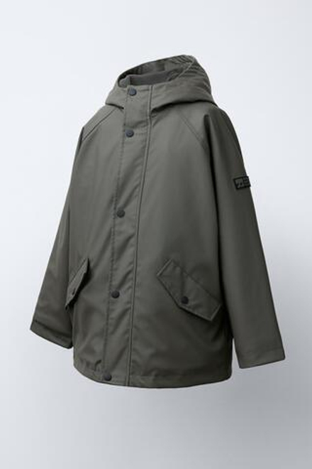 ZARA ПАРКА ИЗ ВОДООТТАЛКИВАЮЩЕЙ ТКАНИ, СЕРЫЙ