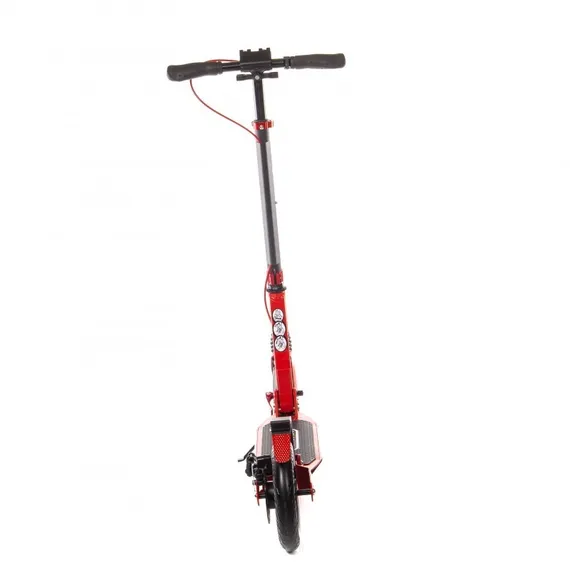 Складной двухколёсный самокат Micar Storm Pro 200 мм с двумя амортизаторами и ручным дисковым тормозом, красный
