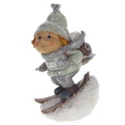 GAEM Фигурка декоративная "Ребенок на лыжах", L7 W9 H13 см, 2в.