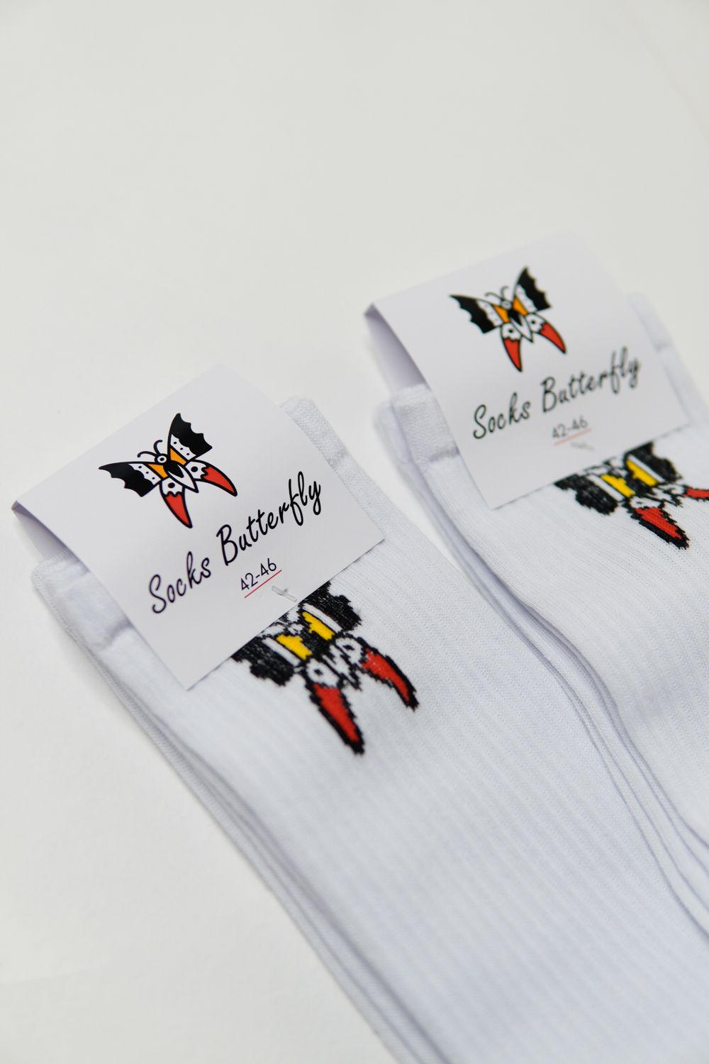 Носки Old Lizard Butterfly белые