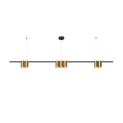 DK4063-BK+SG Подвесной светильник ORBIT, IP20, 7xGU10 LED до 15 Вт, черный + сатинированное золото, алюминий