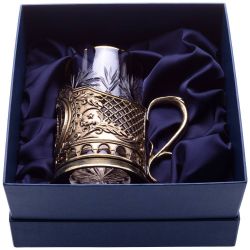 СТАКАН С ПОДСТАКАННИКОМ "МИНИСТЕРСТВО ЗДРАВООХРАНЕНИЯ" 250 МЛ