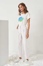 3972 Брюки женские (молочный)