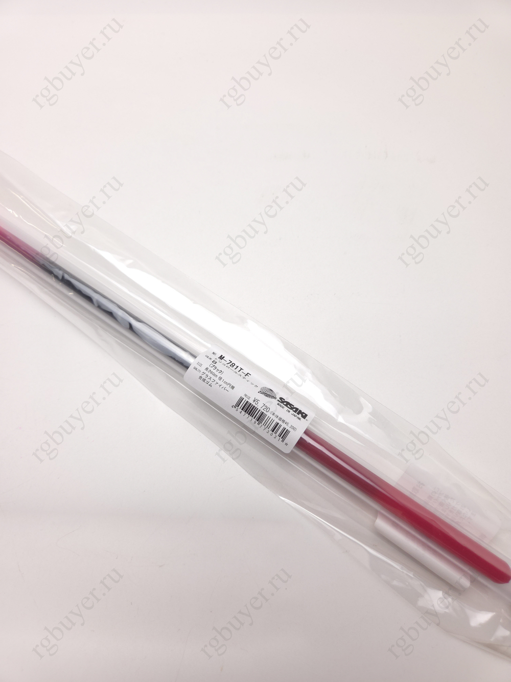 Палочка Sasaki 60 см с трехцветная черный/розовый/белый с темно-красной ручкой B (Black)