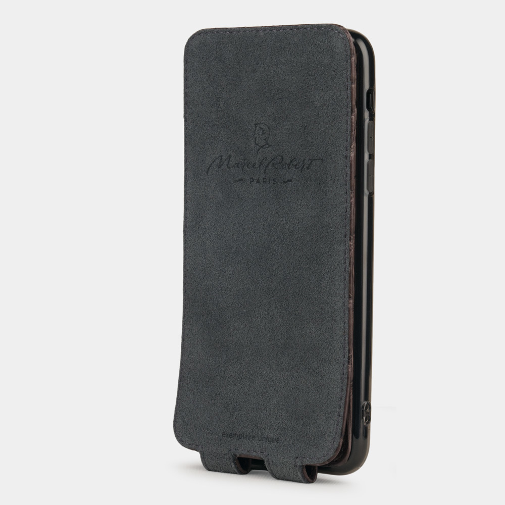 Special order: Чехол для iPhone 11 Pro Max из натуральной кожи крокодила, темно-коричневого цвета