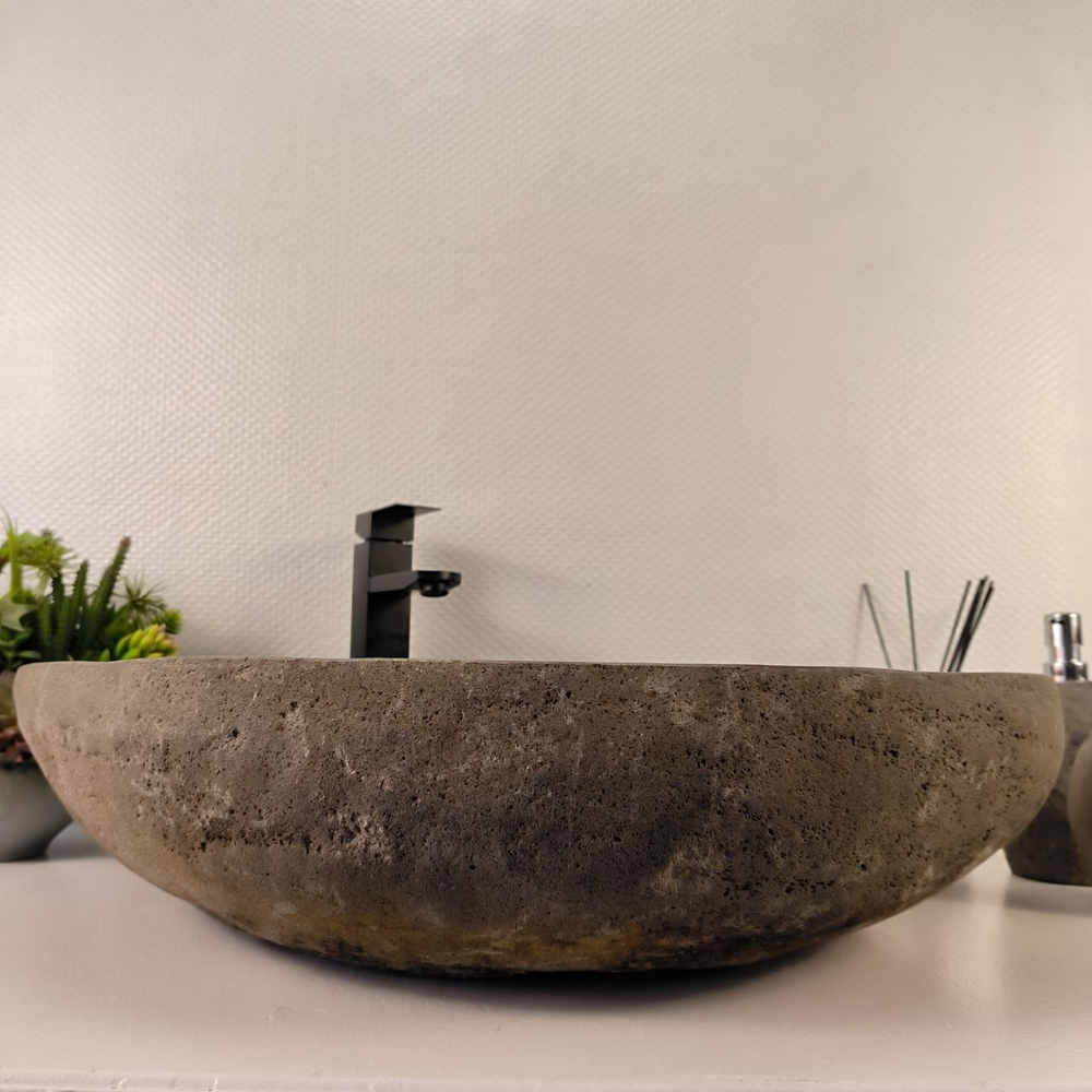 Каменная раковина из речного камня RS-05406 (66*54*16) 0863 из натурального камня