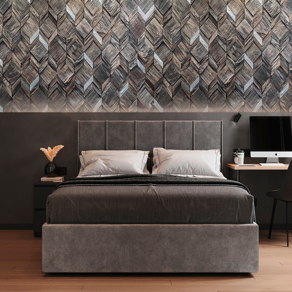 Деревянная мозаика для стен Wood Mosaic Вира эбен