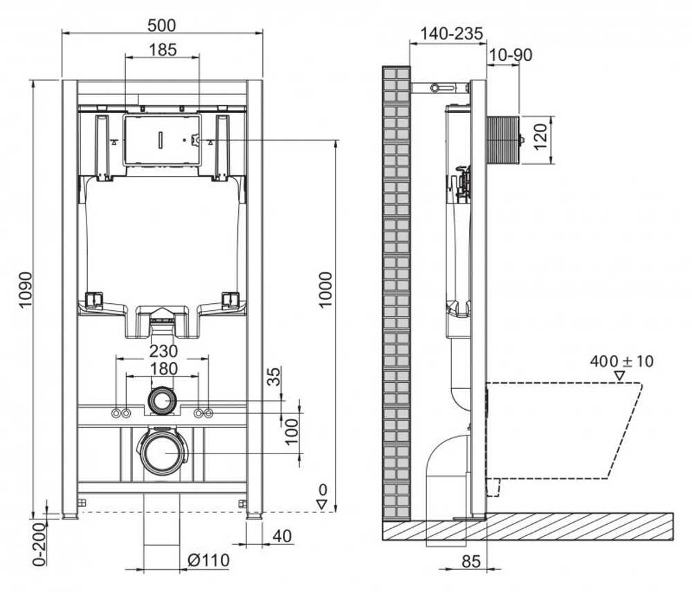КОМПЛЕКТ ИНСТАЛЛЯЦИИ BELBAGNO BB002-80 С УНИТАЗОМ ARDENTE-C И КЛАВИШЕЙ СМЫВА