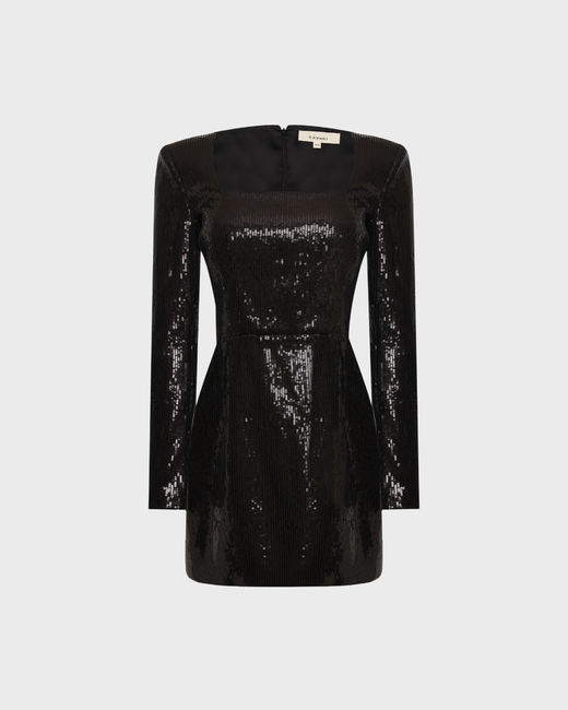 Платье мини с вырезом каре