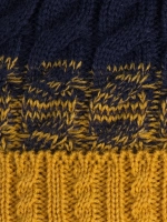 Шапка вязаная для мальчика на завязках и снуд