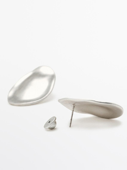 Massimo Dutti Серьги миндалевидной формы, серебристый