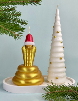Подарочный набор фигурных свечей Limbon Candle Символ года Змея и елочка