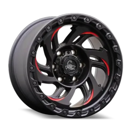 Диск колёсный литой AGILITY FORCE А723 R18 8.5 ET0 Matte Black / Red Milled Spokes