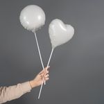 Шар (9''/23 см) Мини-сердце, Белый, 1 шт.