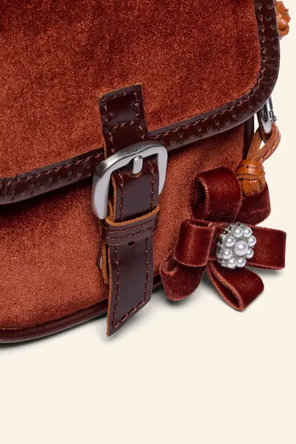 ZARA БАРХАТНАЯ СУМКА ЧЕРЕЗ ПЛЕЧО - LIMITED EDITION, КОРИЧНЕВЫЙ