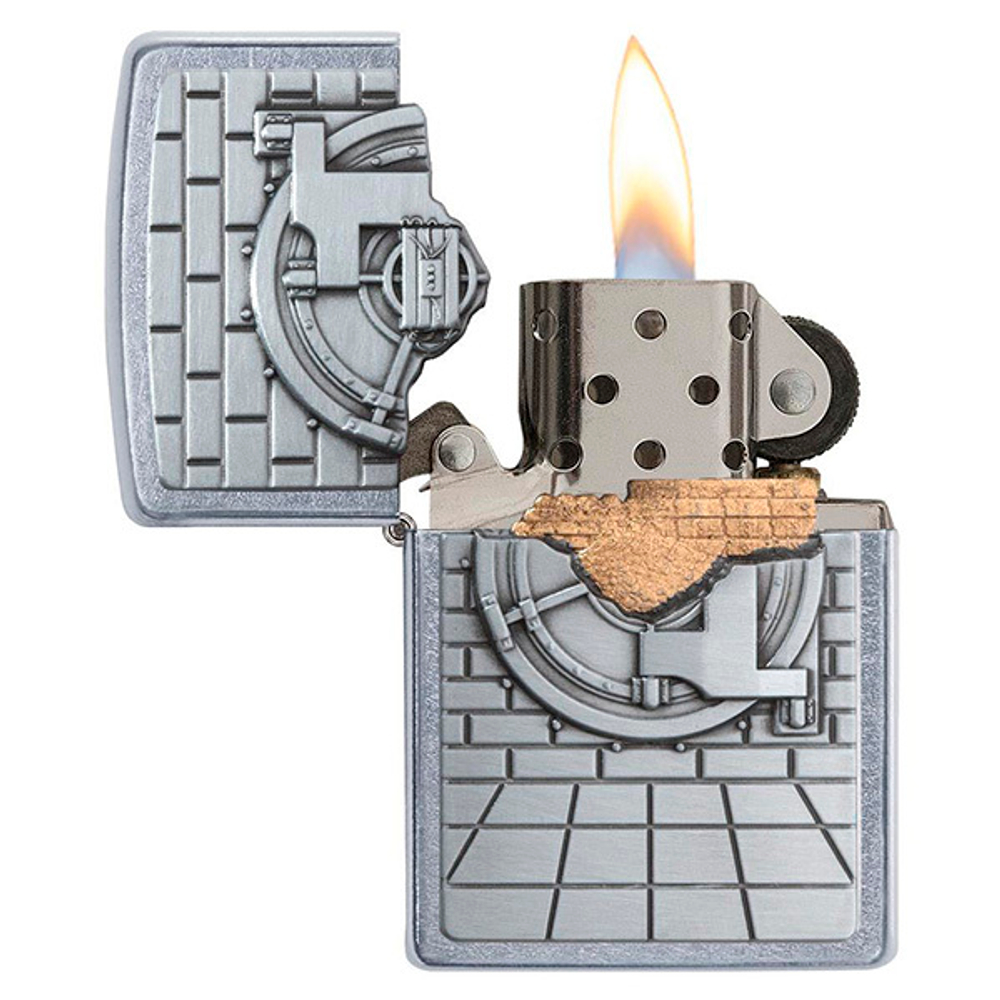 Зажигалка Zippo Classic Safe with Gold Cash Surprise с покрытием Street Chrome