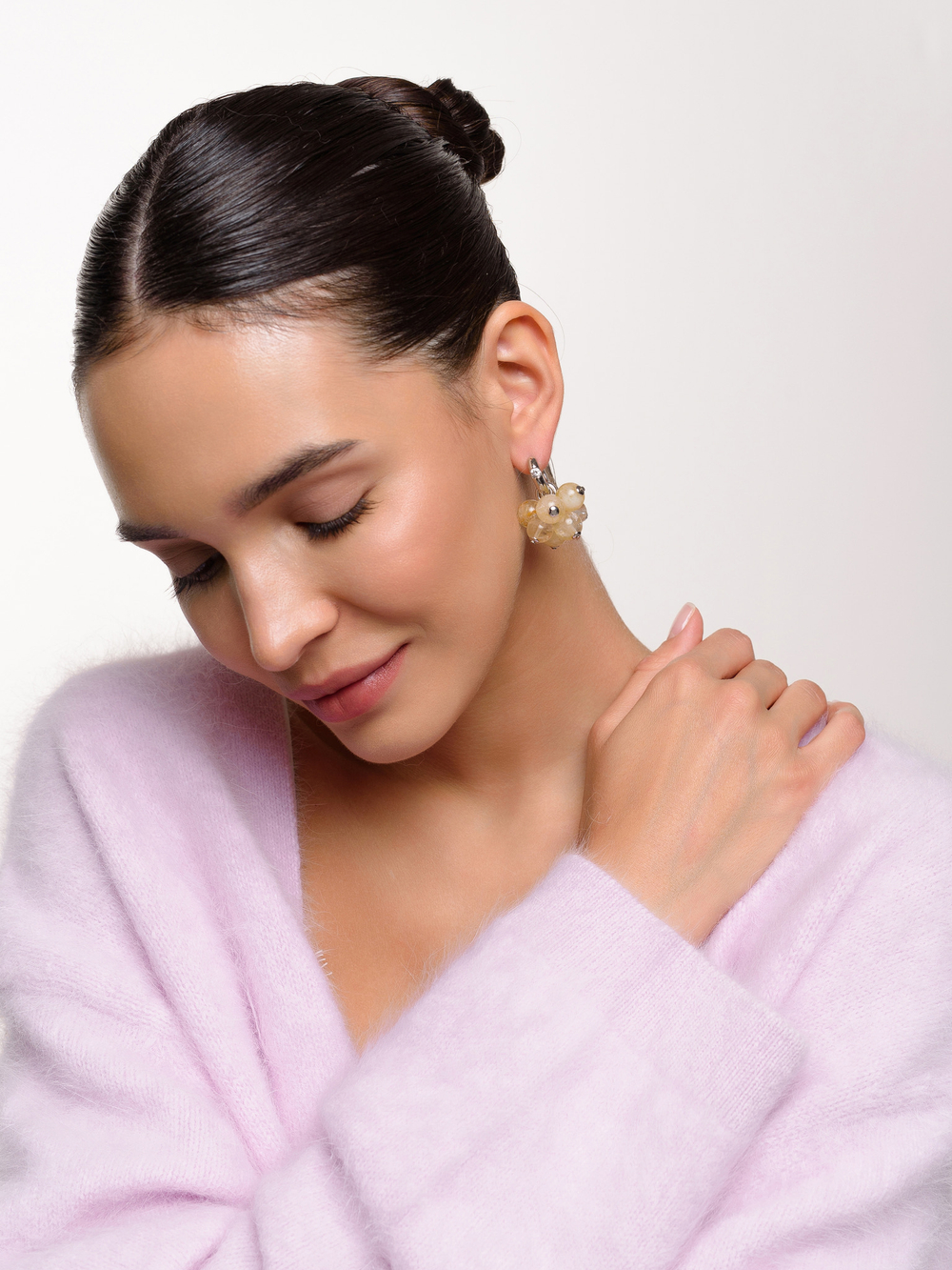 Серьги "Berry" желтый топаз Silver