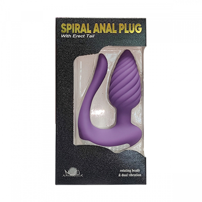 Вибромассажёр анальный римминг двойной "Spiral Anal Plug", Фиолетовый