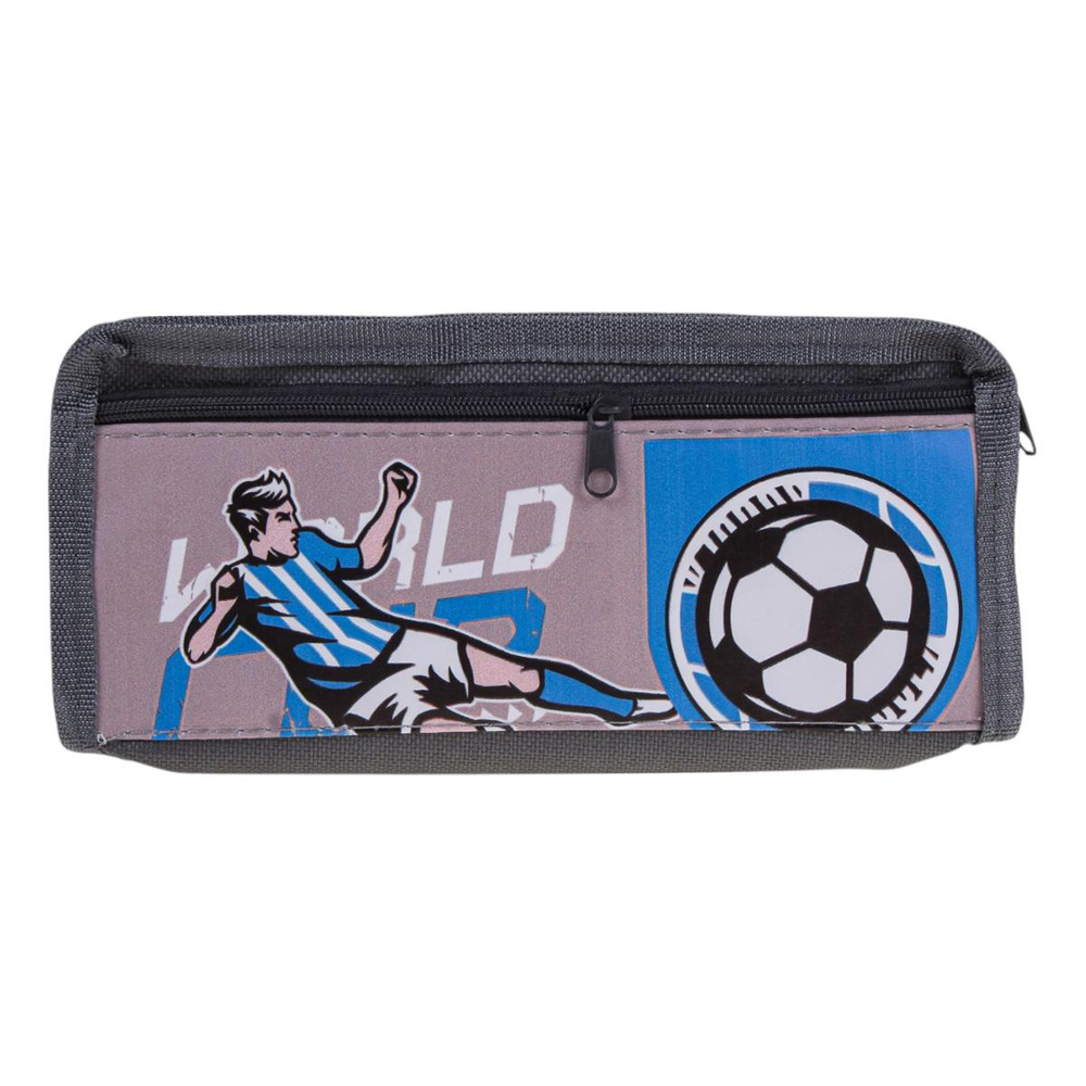 Пенал мягкий 2 отделения "Футбол" 3 цвета микс