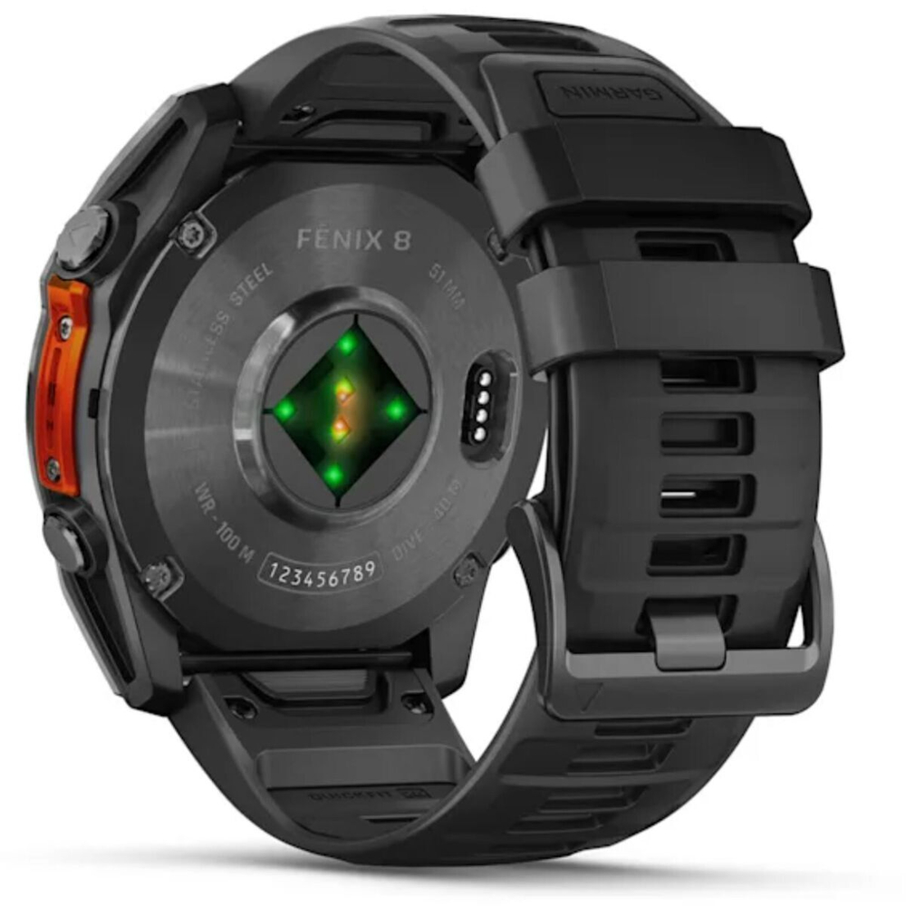 Смарт-часы Garmin Fenix 8 Amoled 51 мм Slate Grey with Black Silicone Band, 010-02905-00